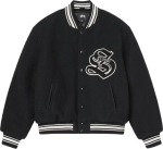 Stussy Black Aesthetic Varsity Jacket