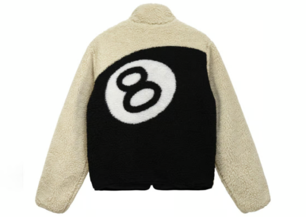 Stussy 8 Ball Sherpa Reversible Jacket – Cream