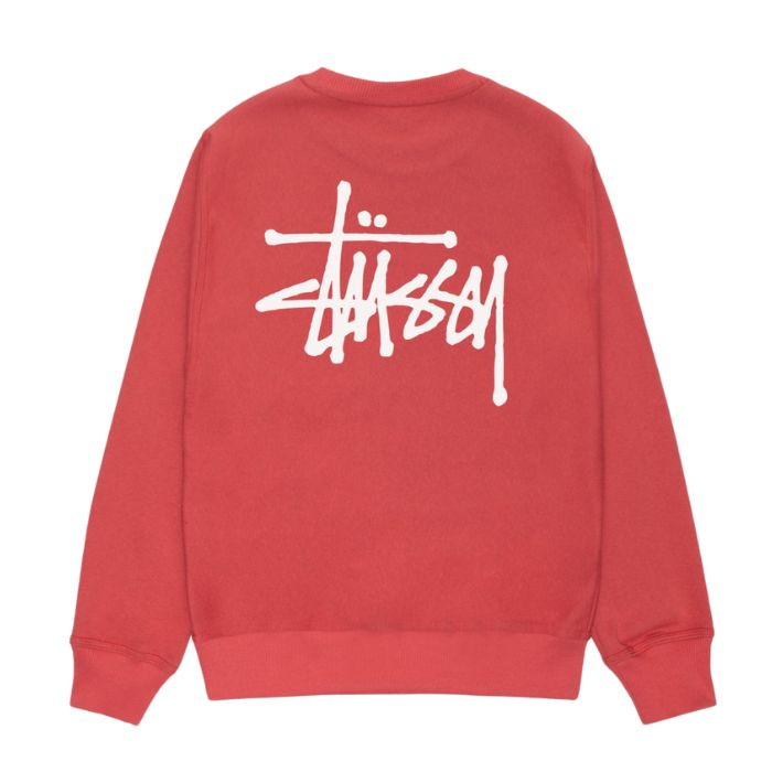 Basic Crew Red Stussy Sweatshirt Basic Crew Red Stussy Sweatshirt