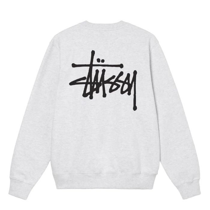Basic Crew Grey Stussy Sweatshirt Basic Crew Grey Stussy Sweatshirt