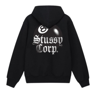 Black Stussy 8 Ball Hoodie